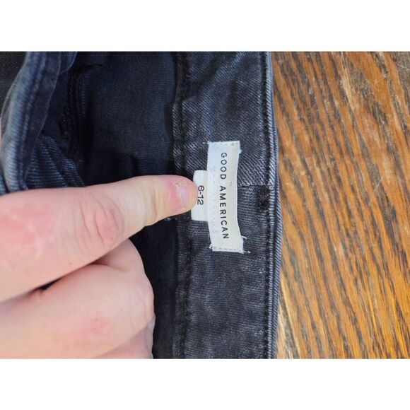 Good American Always Fits Good Leg Distressed Skinny Jeans in black 252 sz 6-12 - Picture 3 of 5